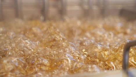 hot oil in a deep fryer
