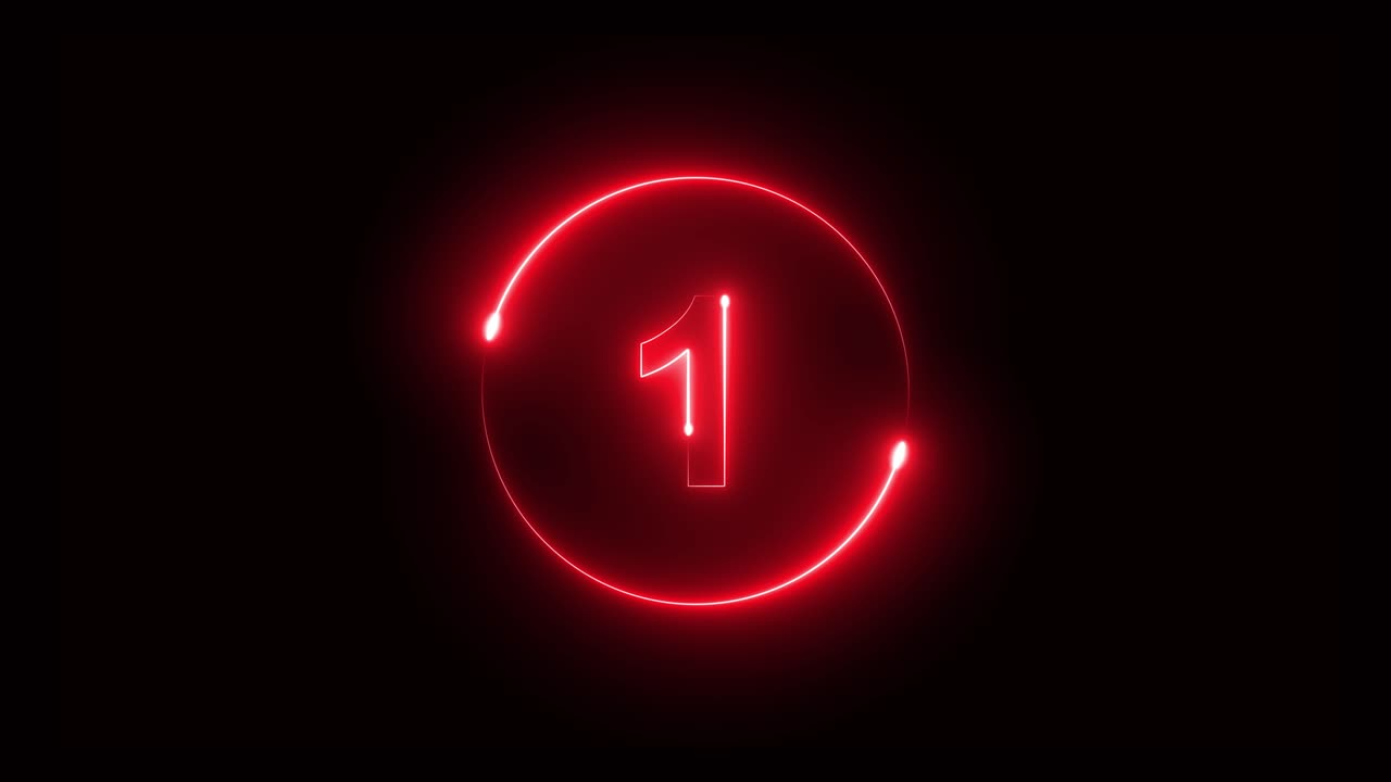 Numeri neon per il conto alla rovescia