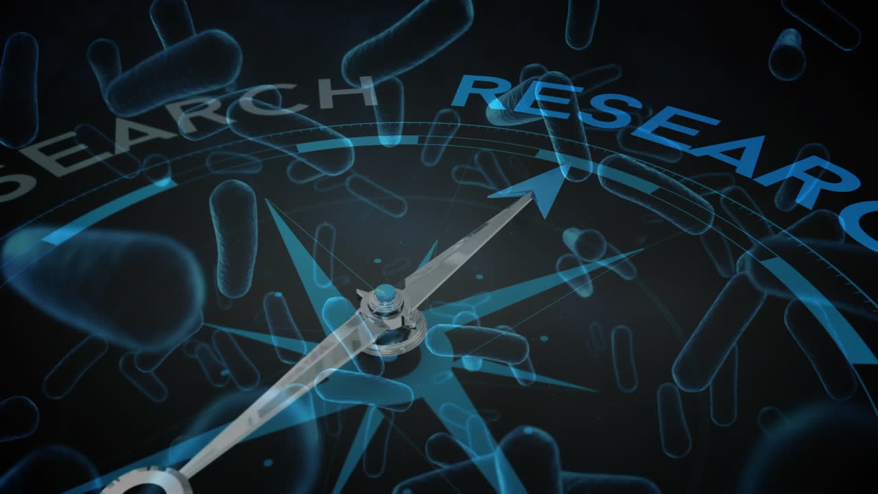 코로나바이러스 박테리아에 대한 연구 나침반입니다.