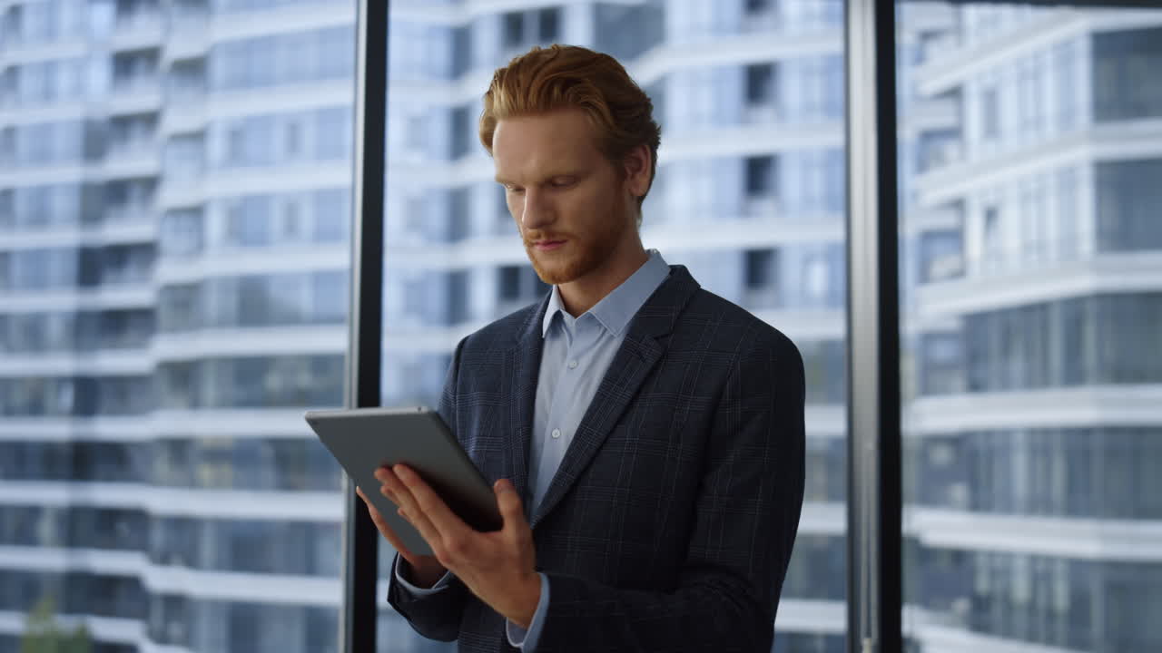 Professional reading good news on pad