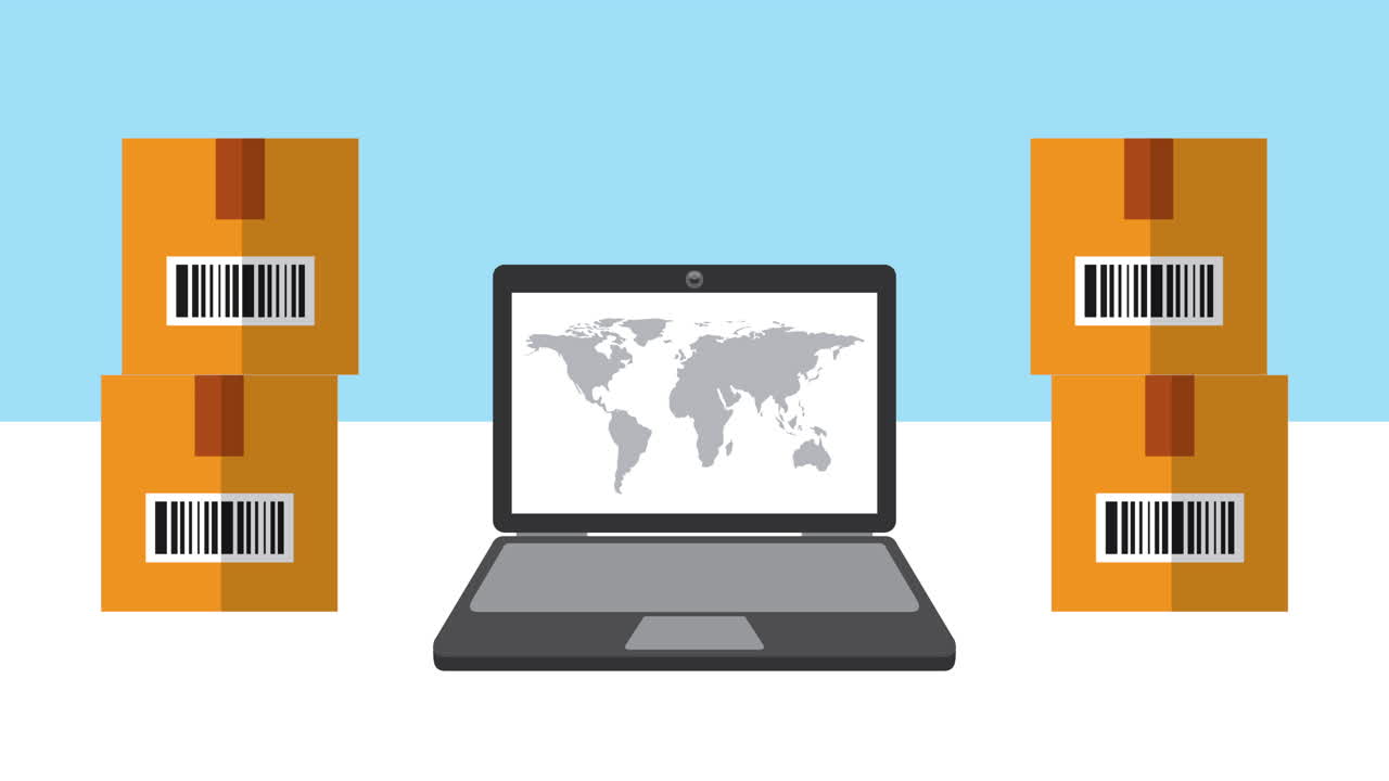 노트북 컴퓨터와 함께 물류 서비스