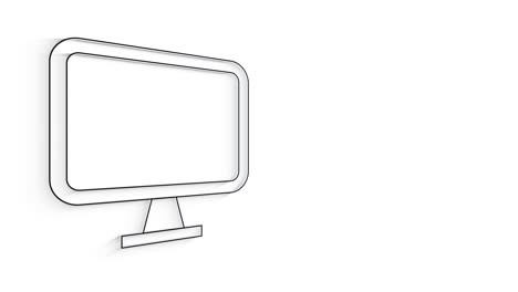 animación por computadora de icono de línea 3d en fondo blanco.