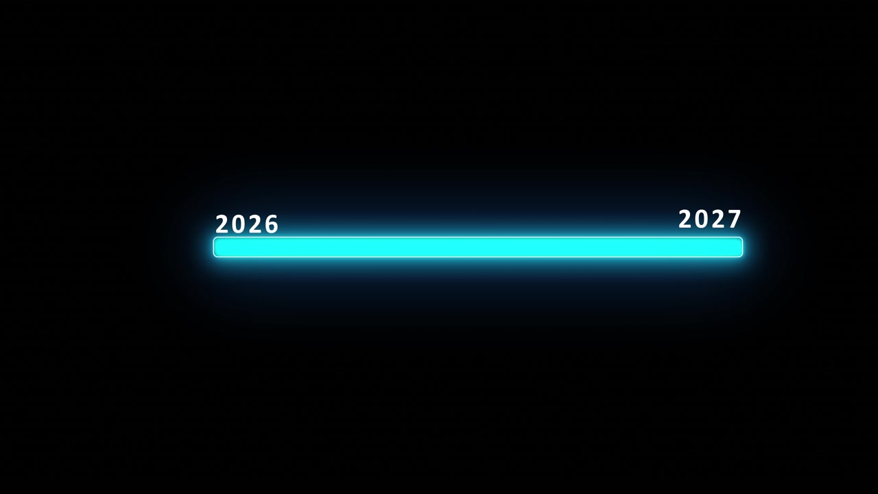 Futuristic cyan status loading screen with glowing progress strip dark empty background and clean