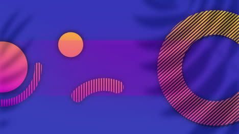 animación de formas que se mueven sobre un fondo azul