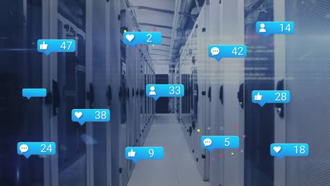 Animation-of-social-media-icons-and-numbers-over-computer-servers