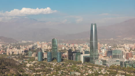 time lapse of santiago de chile in chile. chile’s capital and largest city, santiago sits in a valley surrounded by the snow-capped andes and the chilean coast range.