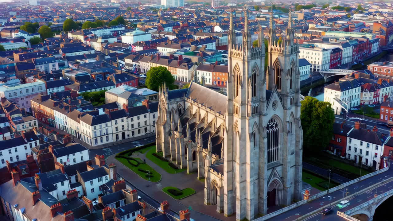 아일랜드 의 리메릭 시 의 공중 사진