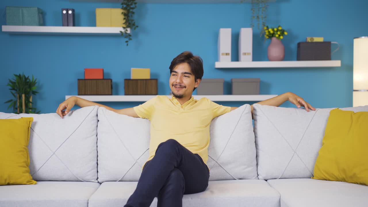 행복하고 평화로운 사람.