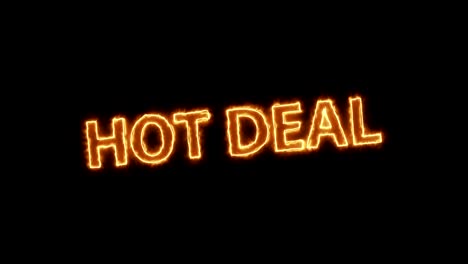 hot deal banner with moving fire effect.