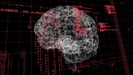Animation of digital space with brain and data