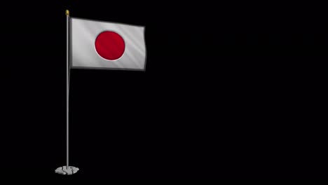 loop video of silver japanese flag loop video fluttering in the wind, 4k uhd slow motion video with alpha channel.