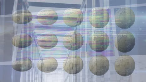 animación de monedas con nft sobre servidores