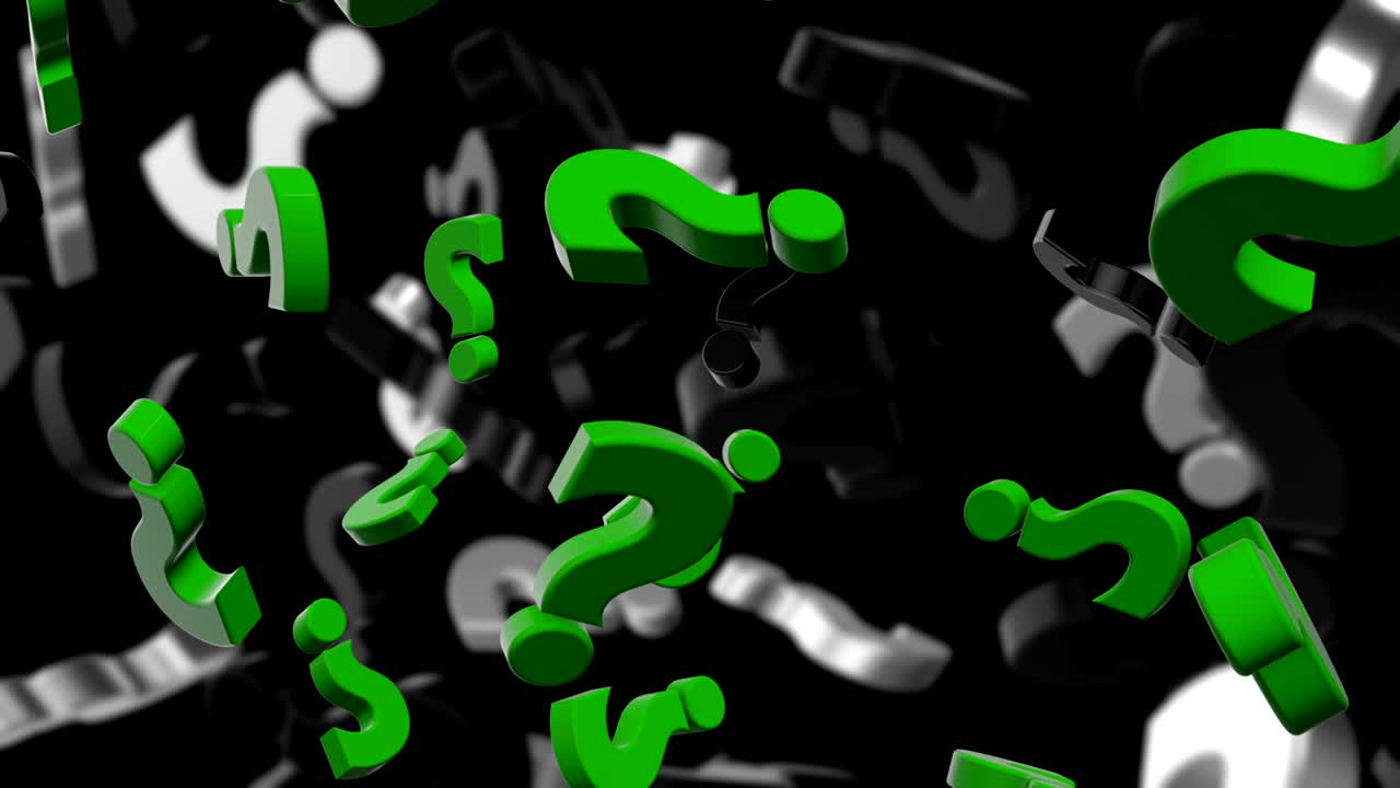 concepto de signos de interrogación en verde y blanco
