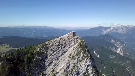 Aerial-panoramic-view-of-Cima-Vezzena,-also-called-Pizzo-di-Levico-in-Trento,-Italy