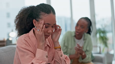 Mujer,-Pareja-De-Lesbianas-Y-Dolor-De-Cabeza-En-Divorcio.