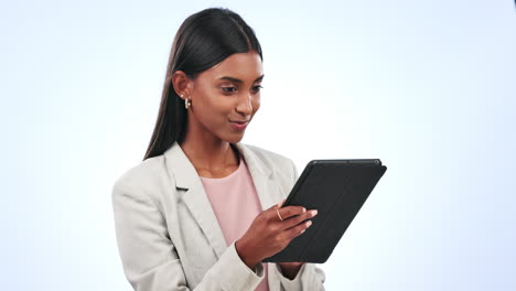 Business-woman,-tablet-and-smile-for-marketing