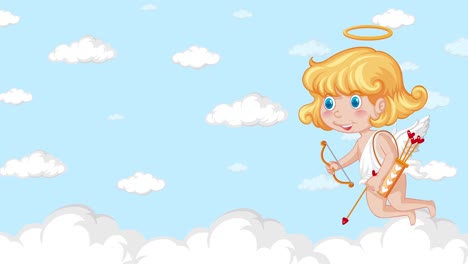 el cupido animado dispara una flecha, encendiendo el amor.