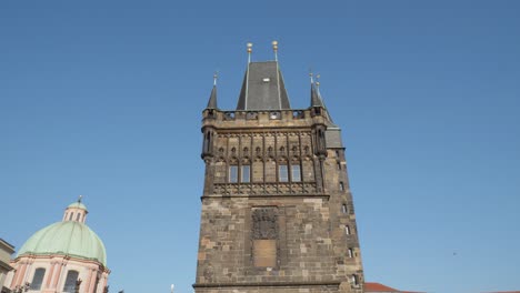 old town bridge tower,a gothic monument located in charles bridge in prague, czech republic