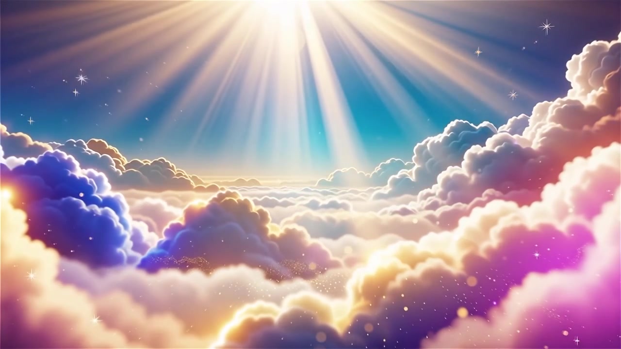 Fondo Cristiano de Adoración con Luz Celestial