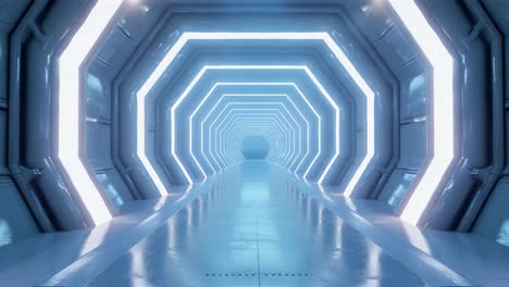 futuristic blue neon tunnel