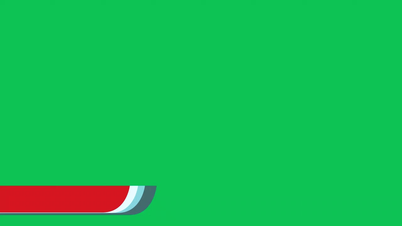 Animated Lower Third Graphic with Red, White, and Blue Design on Green Screen