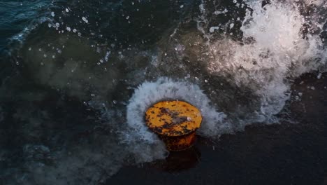 wave hitting shore in slowmotion
