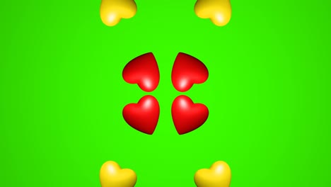 Colorful-Hearts-in-Motion-Graphics-With-Green-Screen-in-Background