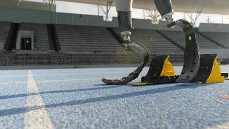 disabled athletic getting ready for the race 4k