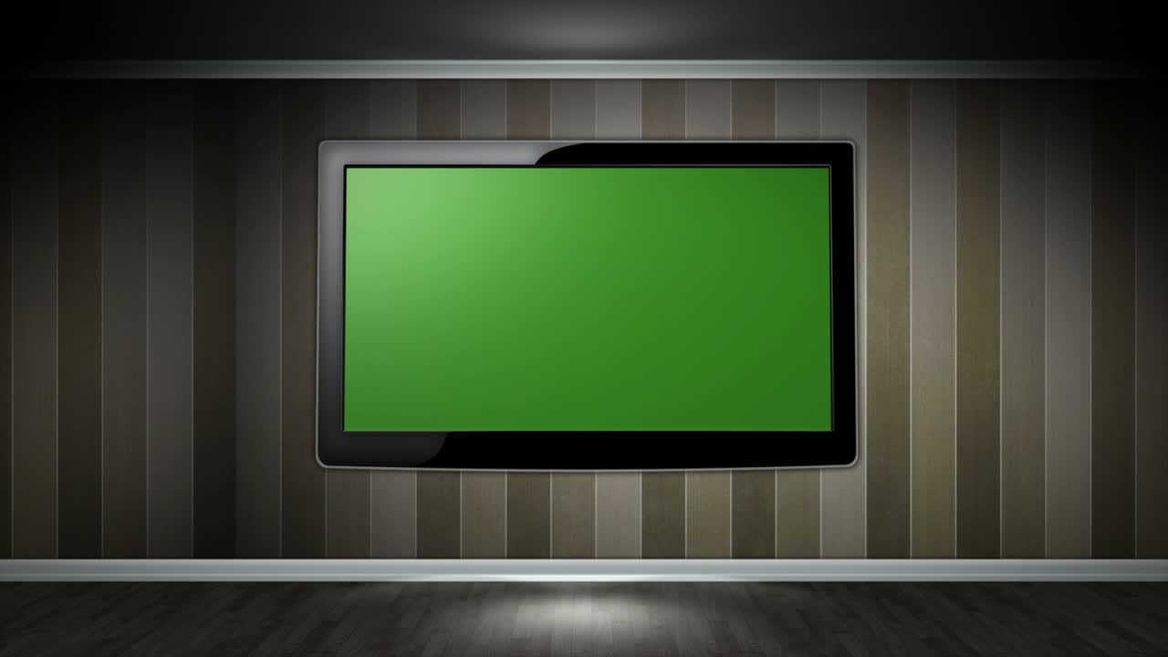 녹색 화면 모니터와 방, 4k