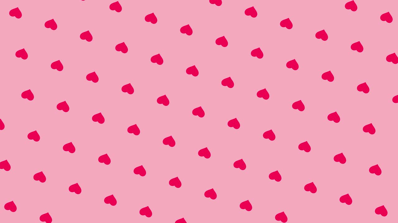 Uno sfondo rosa pieno di cuori rossi animati, After Effects
