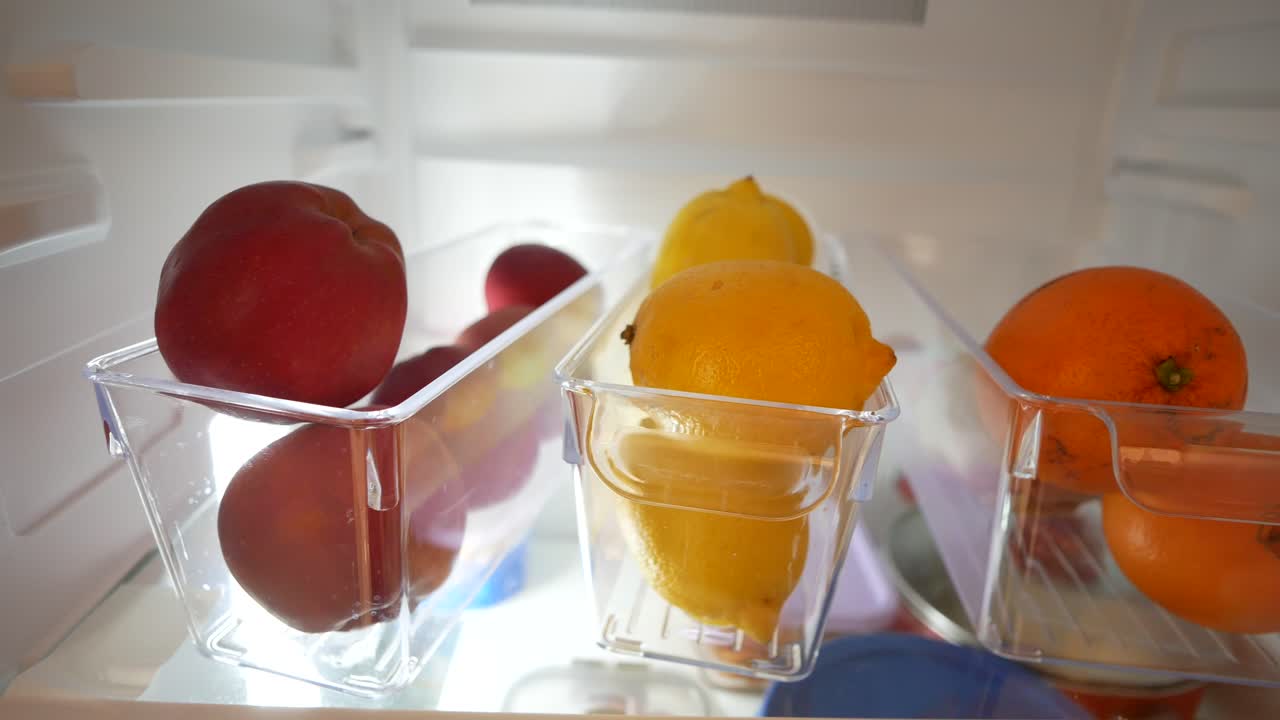 frutas frescas en el refrigerador