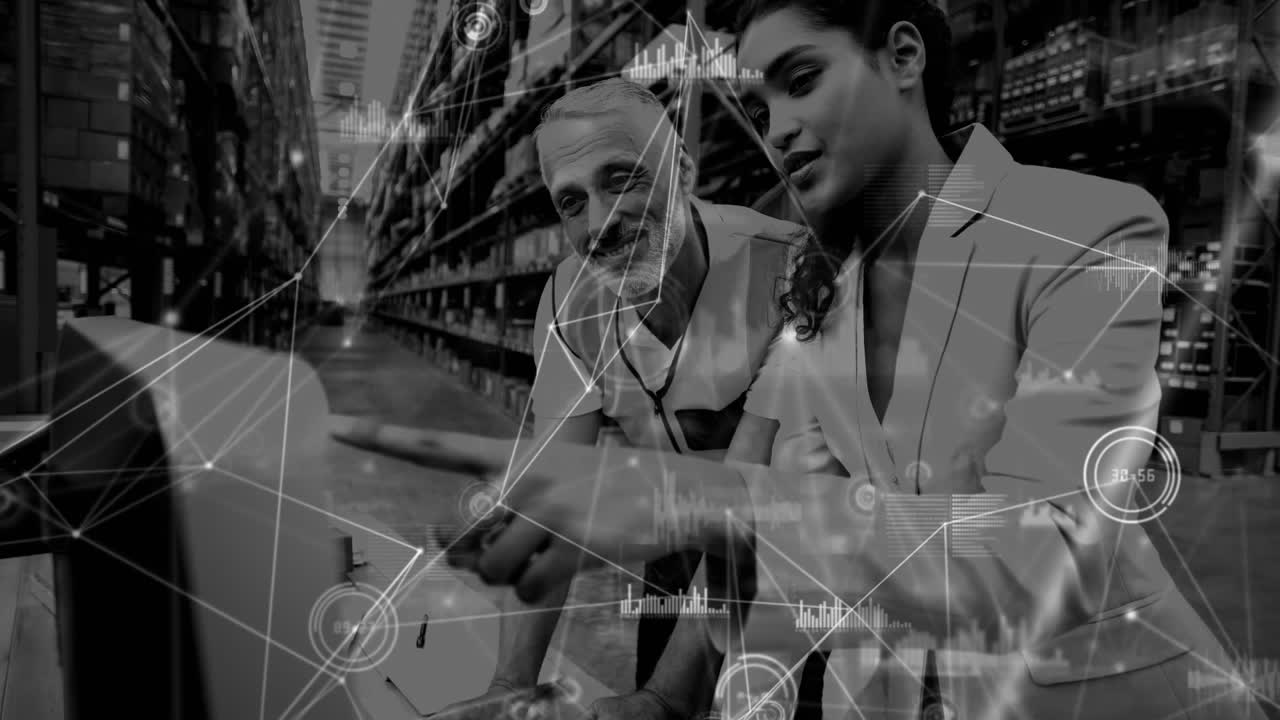 남성과 여성 창고 노동자에 대한 연결 네트워크의 활성화