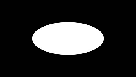 ellipse blanco. animación de la apariencia líquida de un óvalo blanco sobre un fondo negro. animación cuadro por cuadro para el logotipo, el texto, el título de su video. una gota cae sobre el óvalo y lo pinta.