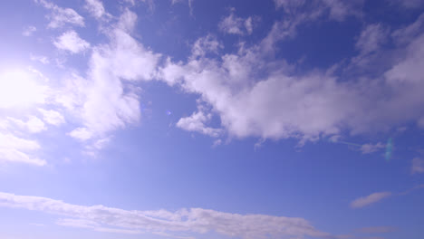 bright blue sky with clouds