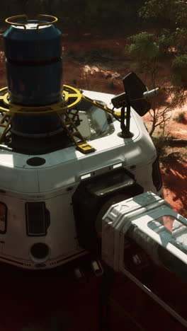 futuristic research outpost in a desert landscape