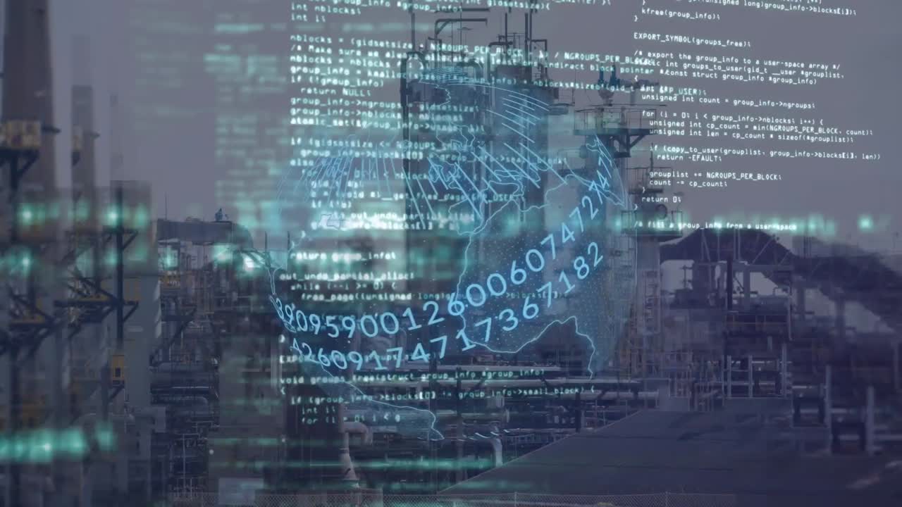 Animation of globe over data processing