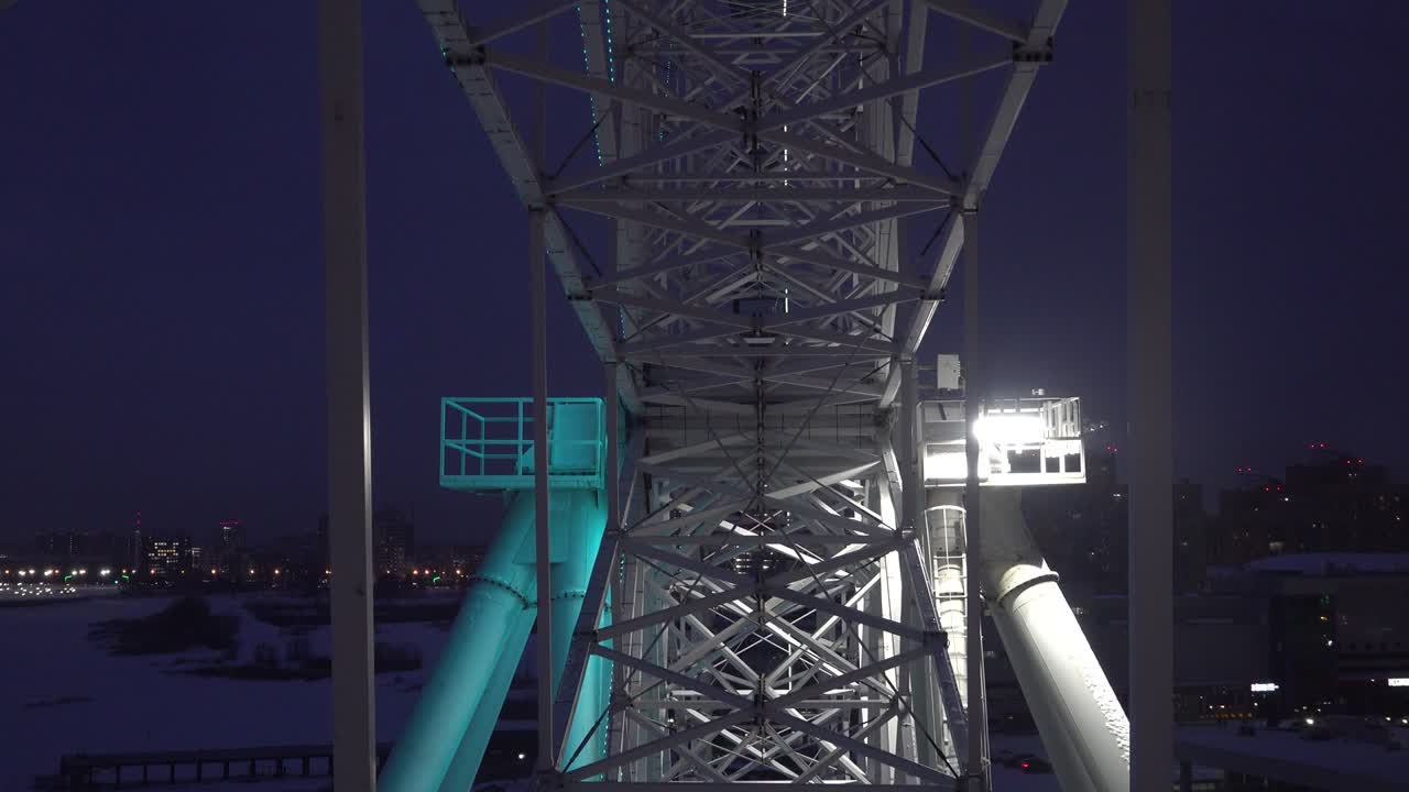 フェリスホイールの内側から見る 冬の夜