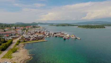 aerial over a coastal village in croatia 4
