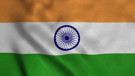la bandera de la india ondeando en el viento. la bandera nacional de la india. vídeo de animación de bucle sin costuras