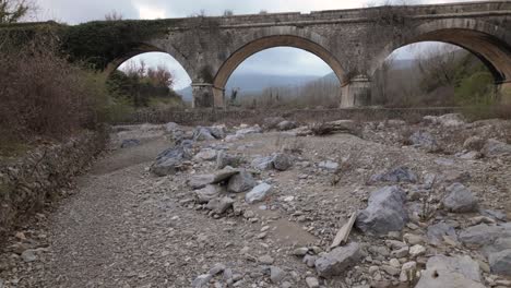 old arch stone bridge in falaisia region, greece