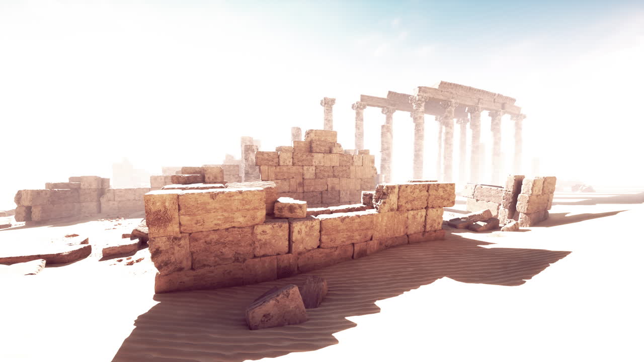 사막 에 있는 고대 유적 들