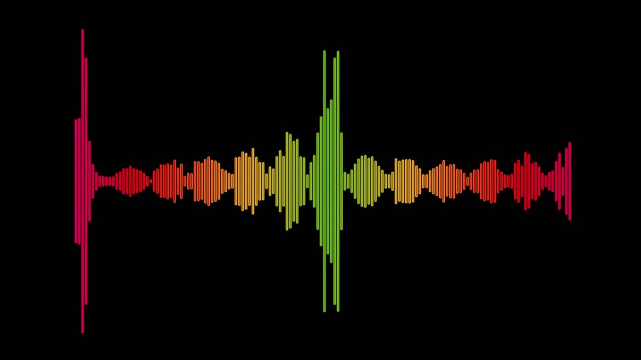 Colorful Audio Equalizer Sound Wave Animation on Black Background