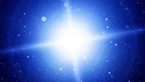 glowing blue starburst with floating particles and cosmic rays in a celestial atmosphere - dynamic and vibrant abstract scene, with a blue star, shimmering particles and radiant light rays