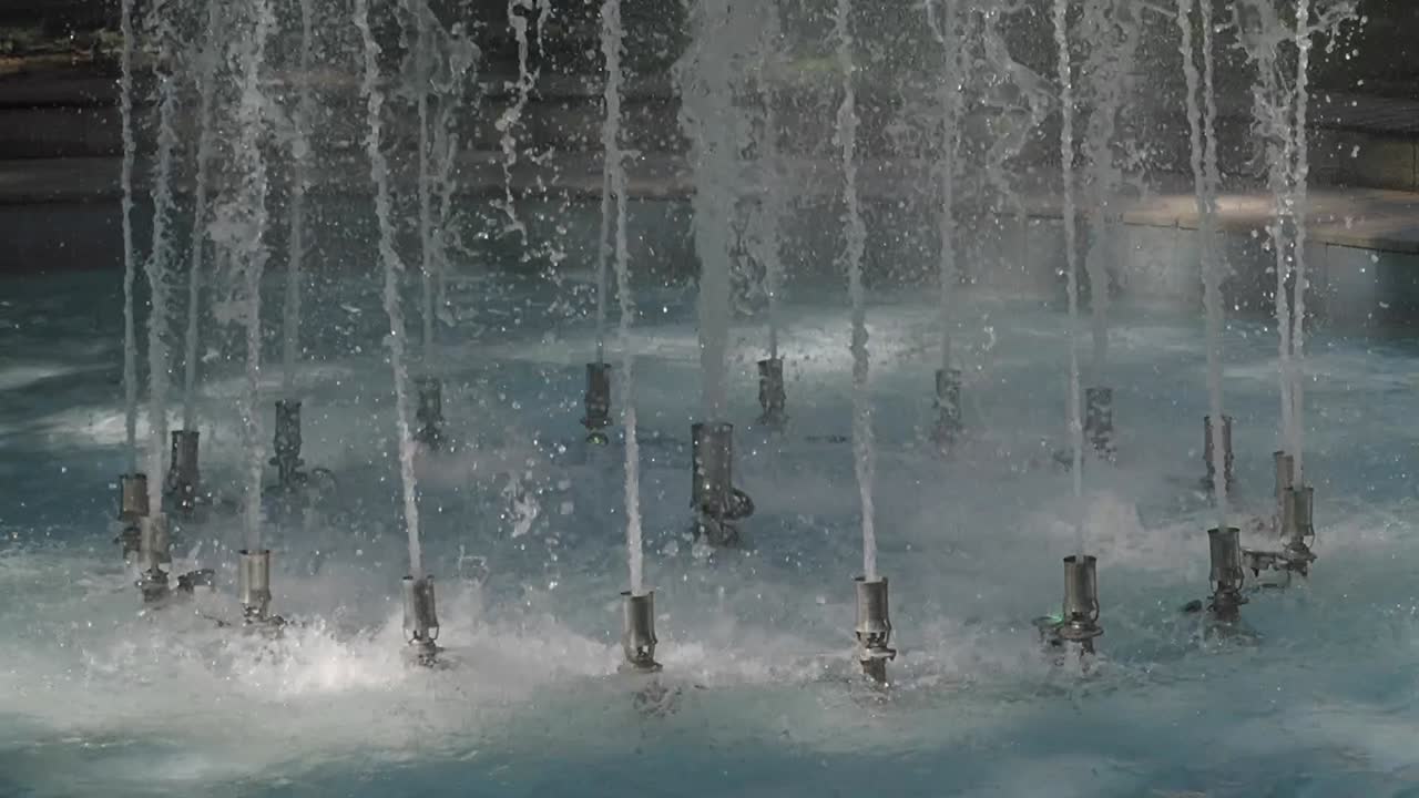Fountain with Water Jets and Lights