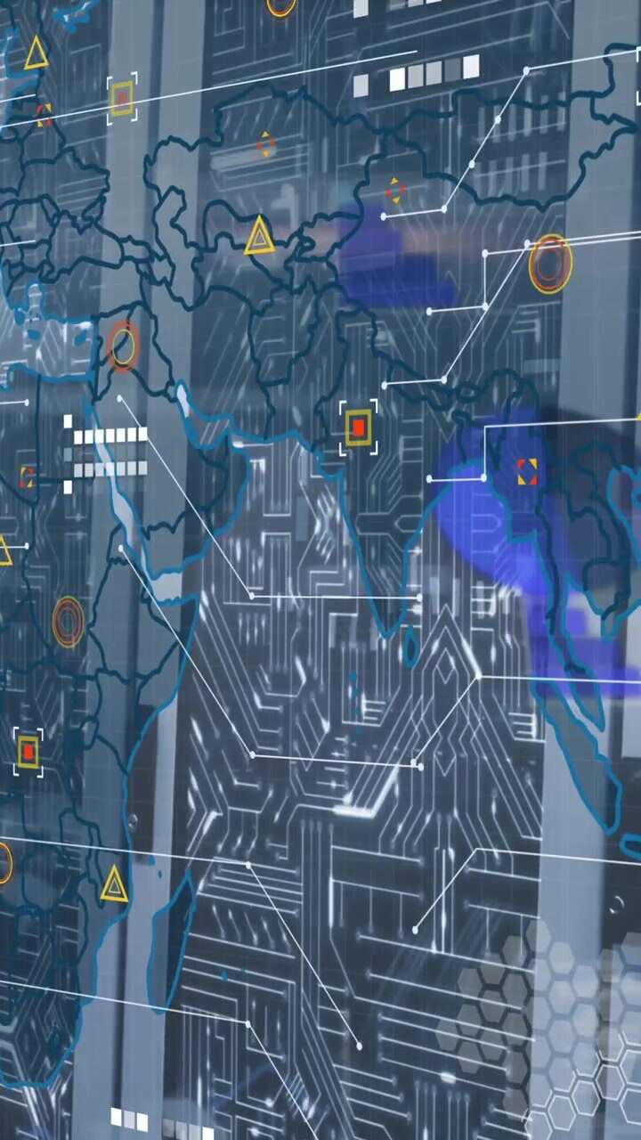 Animazione dell'elaborazione dati su server di computer