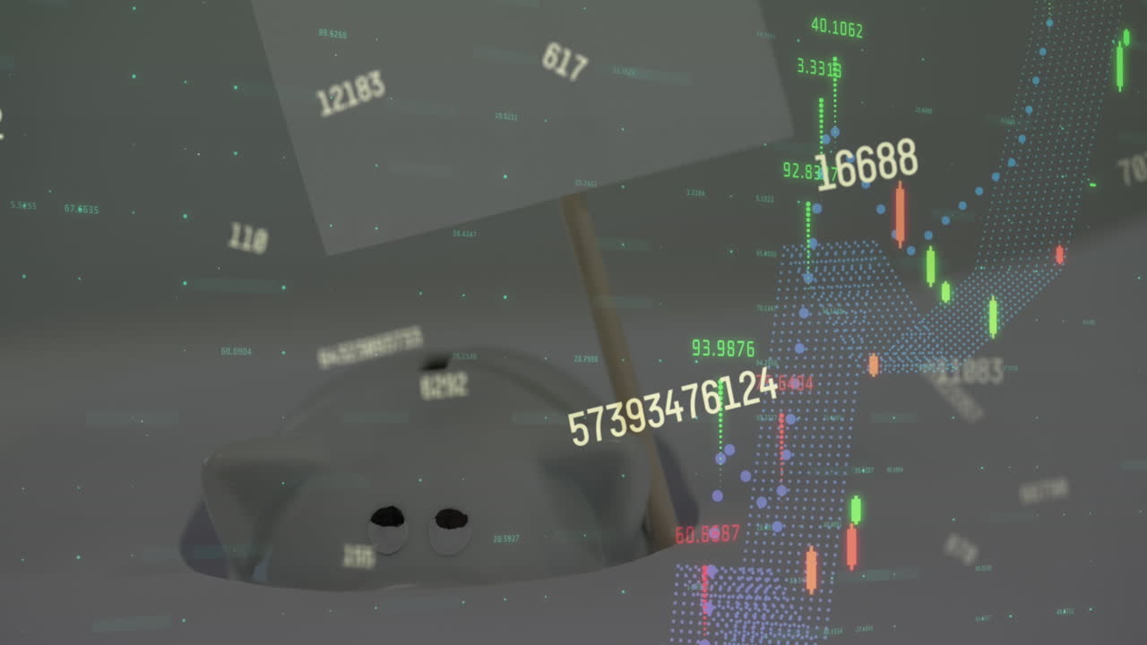 데이터 처리를 통해 돼지 은행의 애니메이션