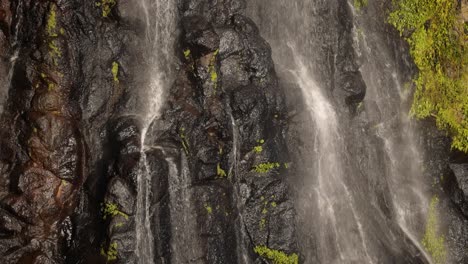 vista cercana de una sección de morans falls en la luz de la tarde, parque nacional lamington, borde escénico, queensland, australia
