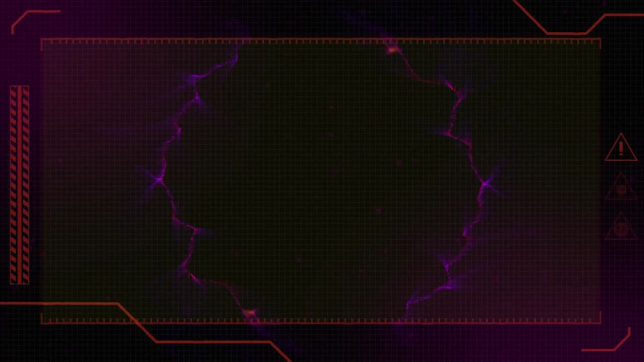 Animation of screen with markers moving over purple light trails