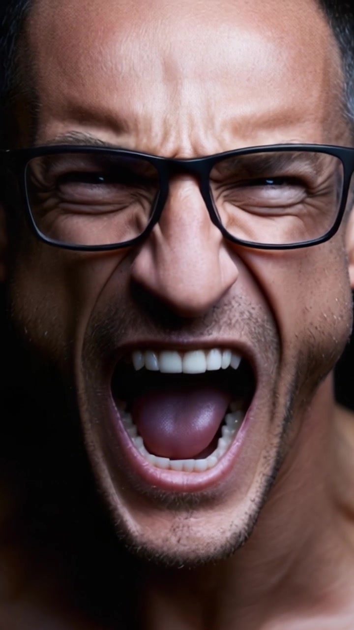 La trasformazione delle emozioni: Dalla rabbia alla gioia in due potenti espressioni catturate in primi piani di ritratto