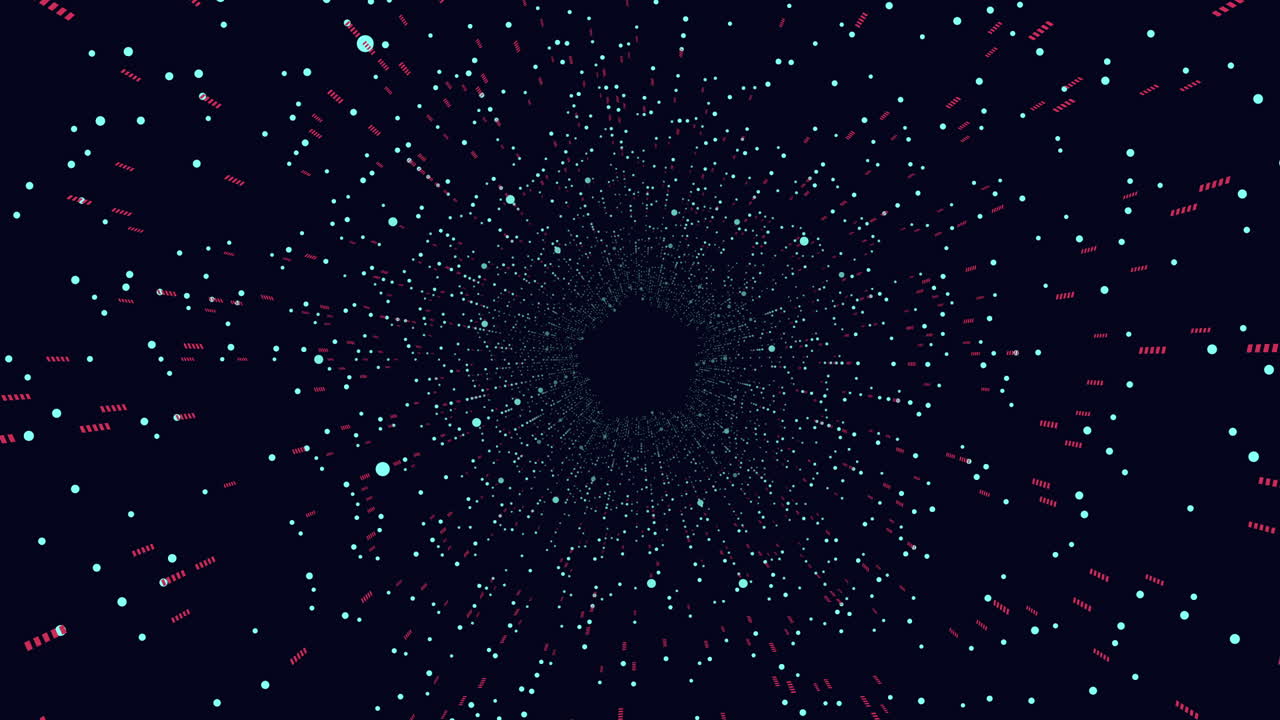 hexágonos con puntos y líneas en espiral en galaxia oscura